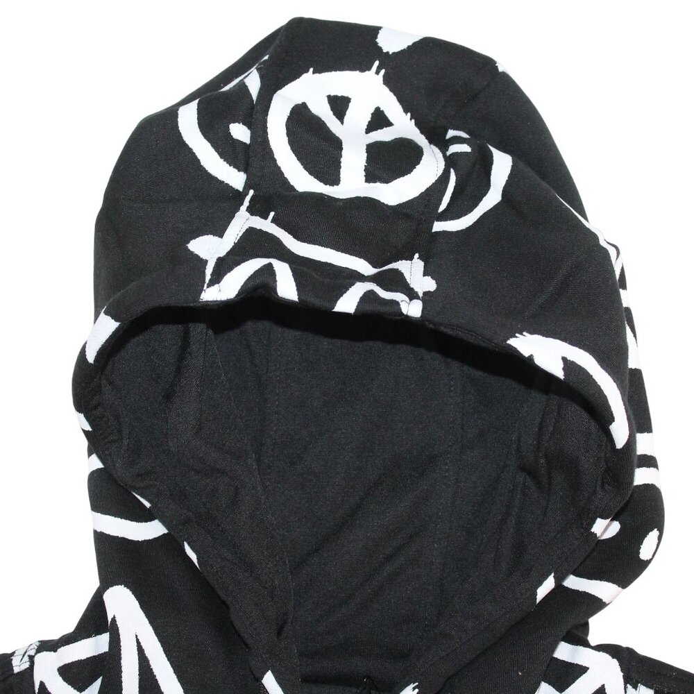 Create 2MEW Mens XL Sweatshirt Hoodie Black All Over Graffiti Embroidered Skull - Picture 7 of 14